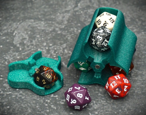 d20 dice box tower magnets by preischl 3d toys & games board card pen paper game dnd tabletop mtg magic tcg yugioh 3d print model - Mito3D