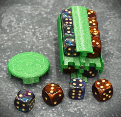 d6 dado scatola torre magneti by prezzo 3d giocattoli giochi tavola tavolo carta penna gioco dnd mtg magia tcg yougioh 3d print model - Mito3D