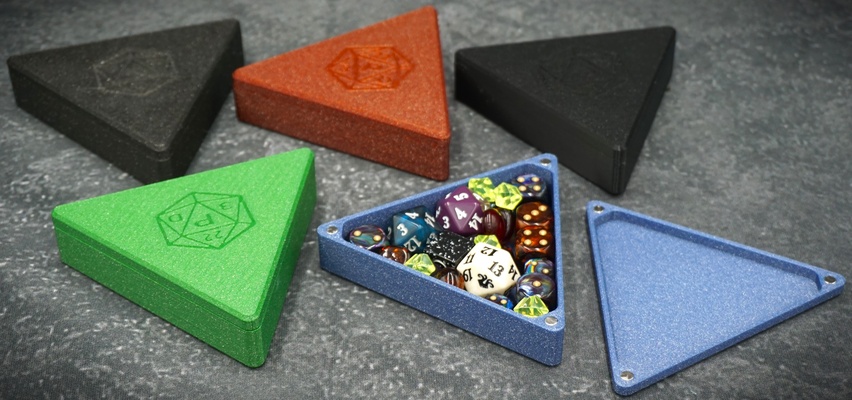 triangle dice box magnets by preischl 3d toys & games board card pen paper game dnd tabletop mtg magic tcg 3d print model - Mito3D