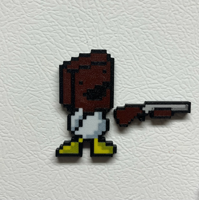 duck game paper bag shotgun magnets by slurpeemachine miniatures uglies brown paperbag gun videogame 3d print model - Mito3D