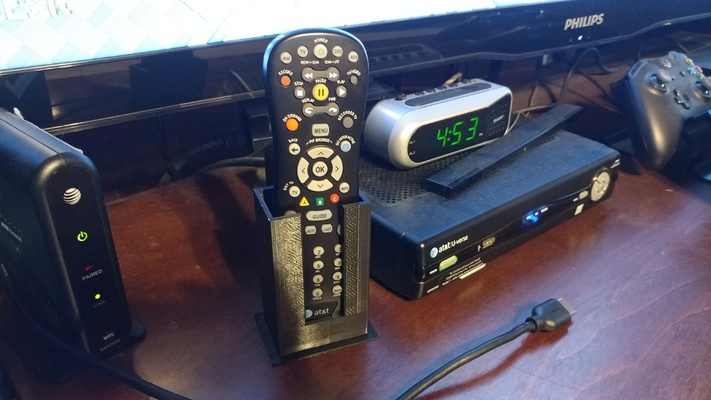 u-verse remote control holder stand by kopp3d household office thingiverse remotecontrolholder uverse att remotecontrol 3d print model - Mito3D