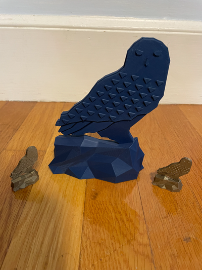 coruja on rocha modelo by énico miniaturas animais miniatura escrivaninha decoração animal pobre 3d print model - Mito3D