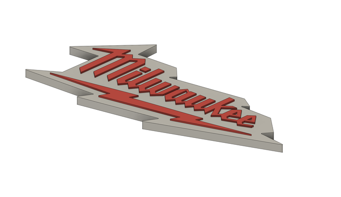 milwaukee cartello by andy pandy disegni arte modelli parete logo scrivania divertimento adattatore 3d print model - Mito3D