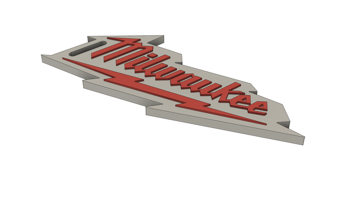 milwaukee keyring by andy pandy designs art signs & logos logo sign 3d print model - Mito3D