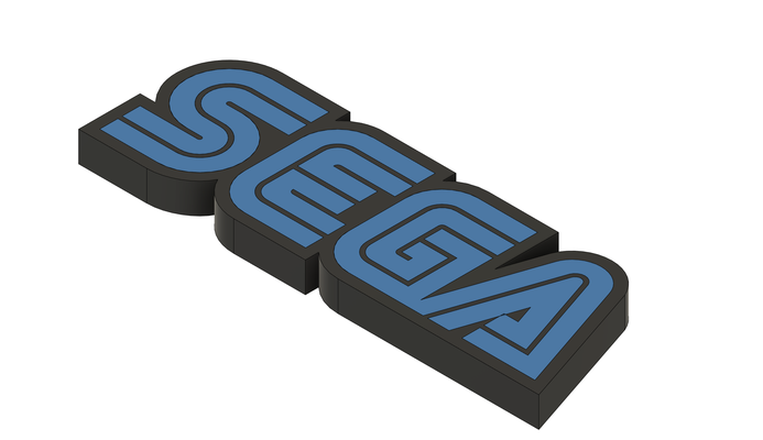 sega logo by andy pandy designs kunst modelle zeichen spiel schall marke 3d print model - Mito3D