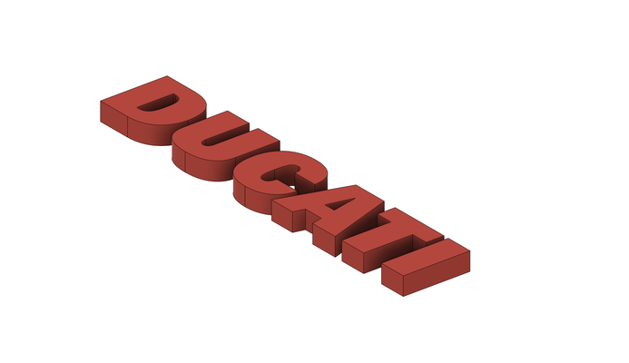 ducati grande letras firmar by andy panzada diseños arte modelos rojo señalización 3d print model - Mito3D