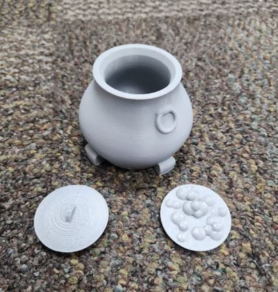cauldron tops by digitallyforgeddesigns art sculptures halloween container stash 3d print model - Mito3D