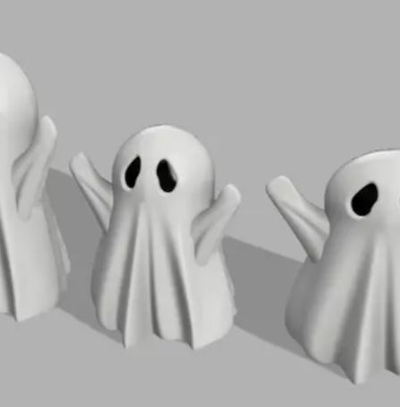 hayalet üçlü ayarlamak by digitallyforgeddesigns sanat heykeller cadılar bayramı ürpertici komik 3d print model - Mito3D
