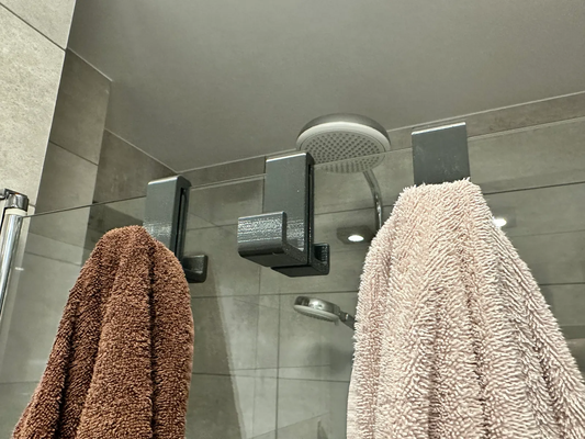 double sided handtuch aufhänger dusche glas multi größe dateien inbegriffen by leja91 haushalt haus modelle haken einfach 3d print model - Mito3D