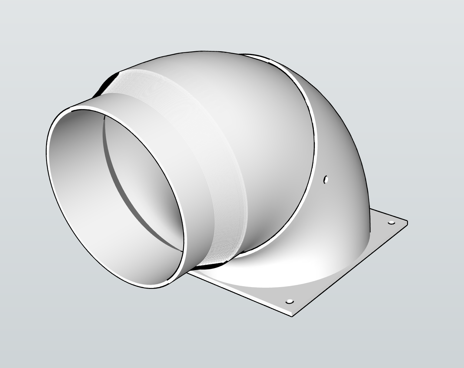 120mm ventilador to 100mm tubo 90 grau adaptador by farol aditivo casa modelos fanduto 120mmfan 100mmduct 3D print model - Mito3D