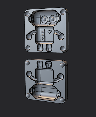 playdoh robot mold by slothsbeslothing toys & games 3d print model - Mito3D