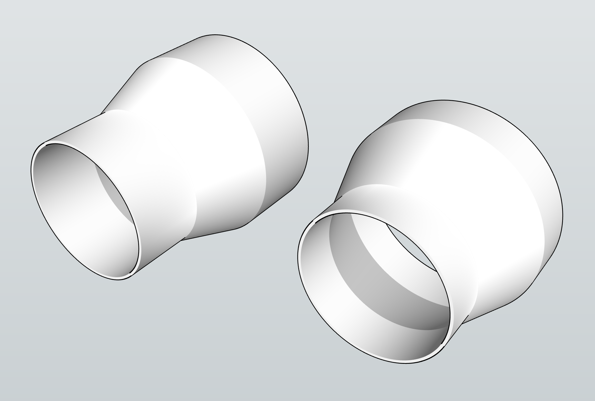 140mm rohr to 100mm adapter by leuchtturm zusatzstoff haushalt haus modelle belüftung klimaanlage 100mmduct 3D print model - Mito3D