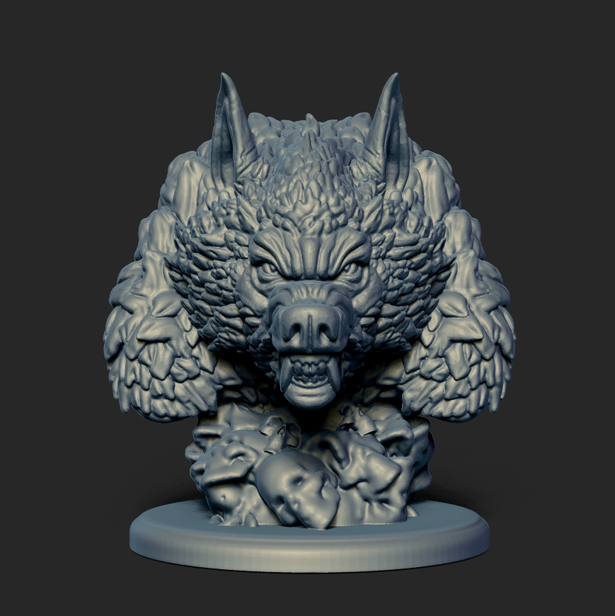 lobisomem fracasso crânio base by sonhador miniaturas criaturas bruxas horror monstro highpoly peludo caveiras 3D print model - Mito3D