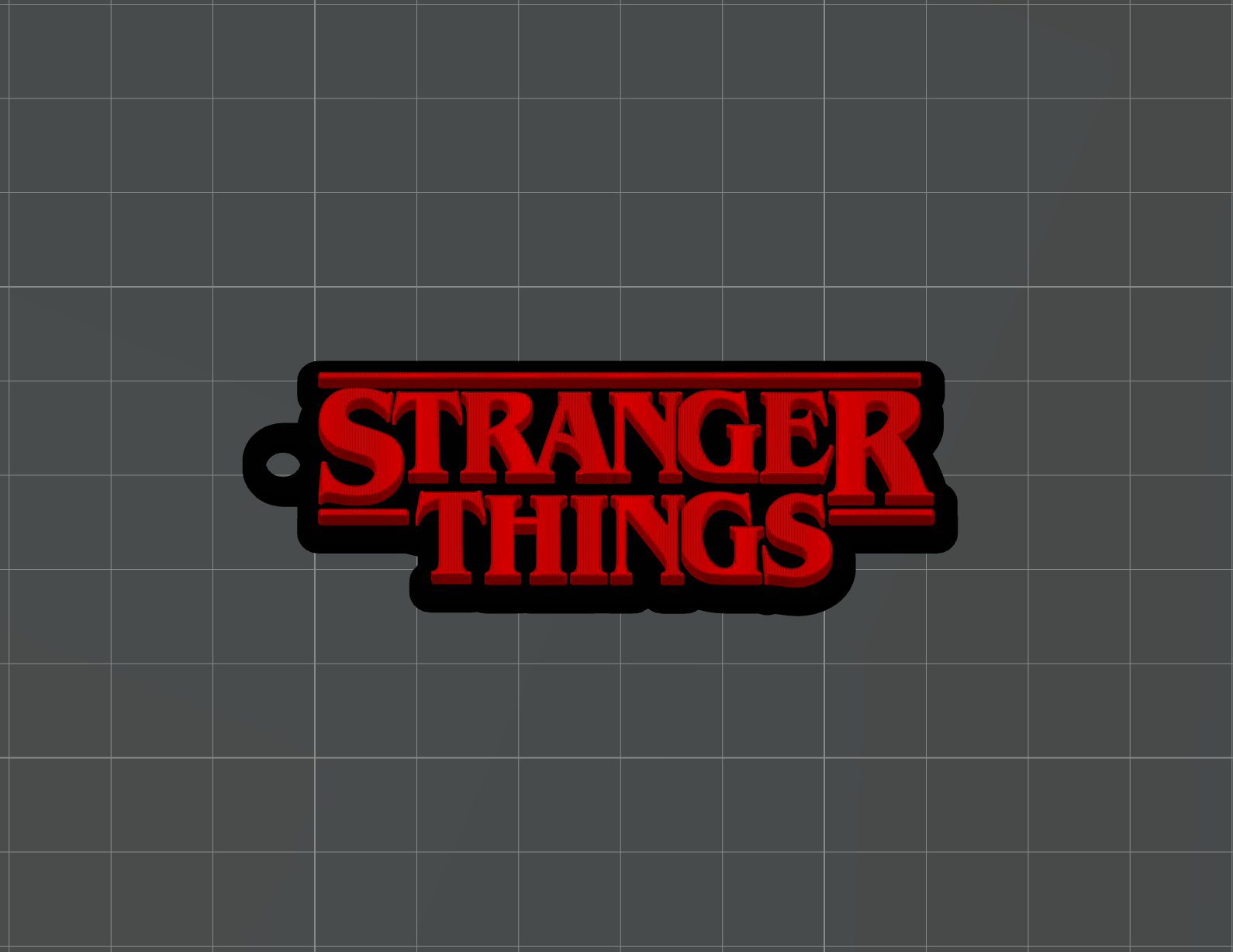 étranger porte clés couleur échanger by lilas rage art panneaux logos netflix logo 80s tv démogorgon clé chaîne bague 3D print model - Mito3D