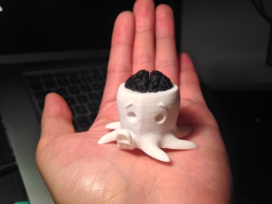 mignonne poulpe exposé cerveaux remixé by stevegong miniatures animaux cerveau mignonocto écraser remix 3d print model - Mito3D