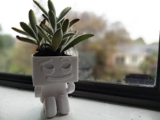 bere carina robot fioriera by 3dylan domestico giardino fioriere pentola succulenta divertimento pianta contento capriccioso 3d print model - Mito3D