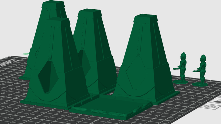 sleestak pylons land of lost remixed by scottobear miniatures architecture pylon gaming terrain 3d print model - Mito3D