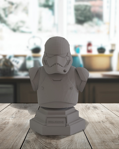 stormtrooper busto by bayfaire arte esculturas estrella guerras soldados asalto figura pie cifras 3d modelo acción esculpir 3d print model - Mito3D