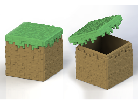 minecraft grass block container shared by jr2142 props & cosplays box 3d print model - Mito3D