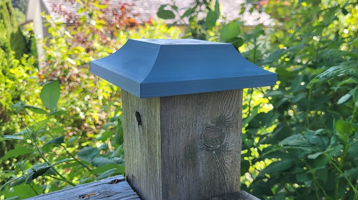 fence post cap 4x4 by tyler3d household garden home wood topper wooden depot 3d print model - Mito3D