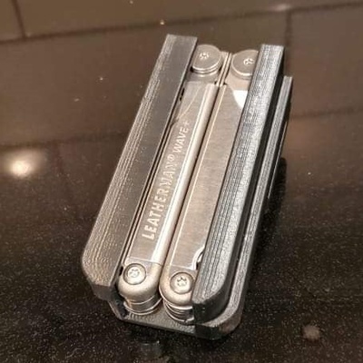 leatherman wave+ multi-tool holster by tyler3d tools thingiverse multitoolholder beltholster multitool leathermanholster leathermanwave multitoolaccessory 3d print model - Mito3D