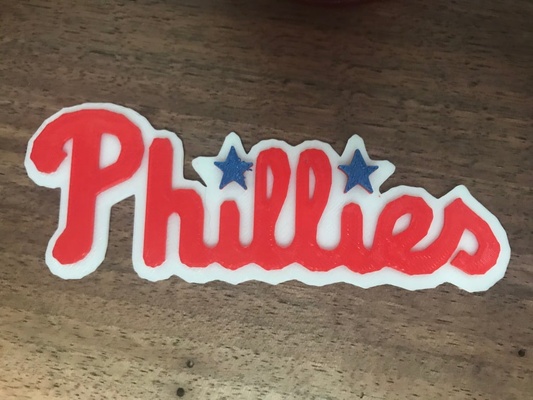 filadélfia phillies texto logotipo by zavoid arte 2d beisebol 3d print model - Mito3D