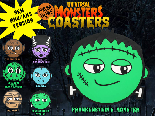 universal monsters coasters mmu ams - frankenstein by fixumdude household decor monster coaster coasterdrink halloween drink party decoration 3d print model - Mito3D