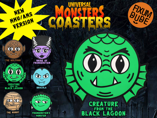 universal monsters coasters mmu ams - creature black lagoon by fixumdude household decor monster movie spooky drink drinkcoaster coaster coasterdrink monstermovie party decoration 3d print model - Mito3D