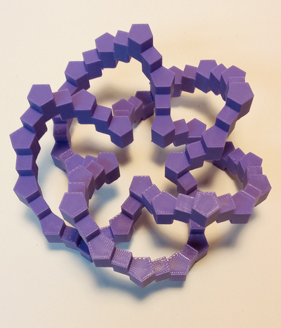 5 traversée bain foule nœud by géométrie structurelle art sculptures math sculpture 3d print model - Mito3D