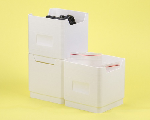 caixa pilha recipiente peek able by 3d impressão tecnologia projeto casa modelos empilhável thingiverse 3d print model - Mito3D
