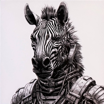 zebra krieger by donmatis kunst modelle hutschmiede filamentmalerei 3d print model - Mito3D