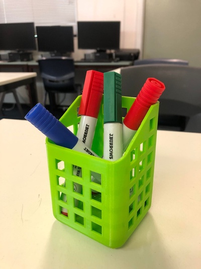 lavagna pennarello cestino by amorris utensili organizzatori titolare supporto penna conservazione aula insegnante 3d print model - Mito3D