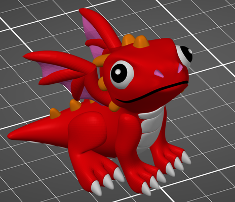 cute dragon colourised mmu remixed by markharris1989 toys & games characters multimaterial color mmu2s colour 3d print model - Mito3D