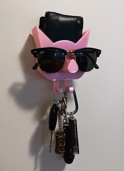 cool catch tray by moneybunny88 tools organizers organizer holder cat animal mount cute wallmount phonestand wallet sunglasses keyholder key smartphoneholder kawaii sunglassesholder walletholder catchtray catchalltraycontest catchalltray 3d print model - Mito3D