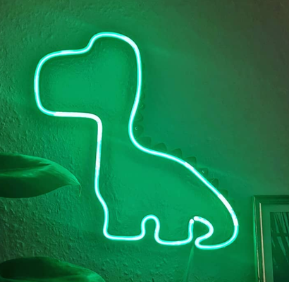dinosaure neon like el mur art signe by dossierino modèles lumière led mignonne dinosaures néon ambiance lunatique 3d print model - Mito3D