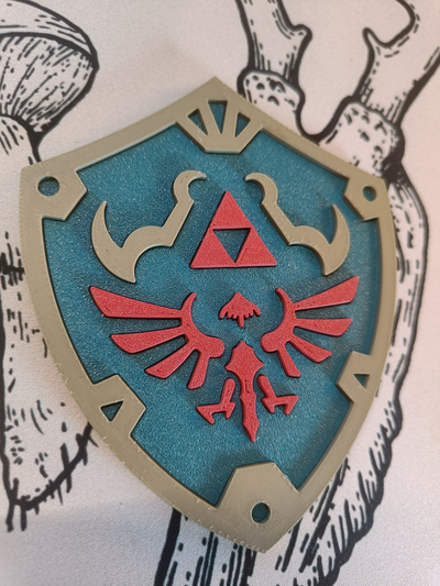 zelda shield coaster no multi material & files included by driest art coin badges breath of wild tears kingdom game nerd easy 3d print model - Mito3D