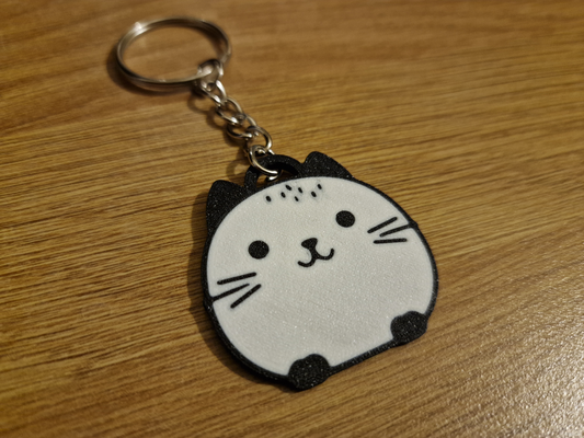 kawaii cat keyring 8 ams ready by 3domsculpts art 2d kitten keychain bag tag cute bambulab 3d print model - Mito3D