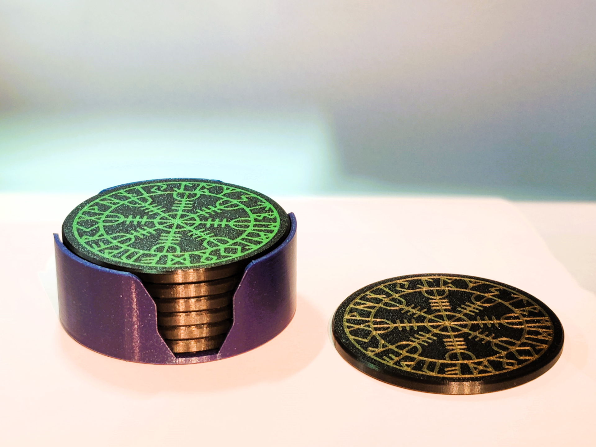 dümen of huşu bardak altlığı by tibberz ev halkı modeller kulp destek içecekler masa viking vegvisir pusula 3D print model - Mito3D