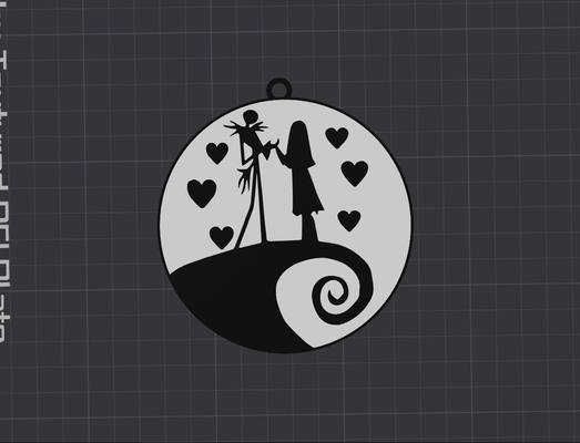 nightmare christmas jack sally hearts bauble by cruse2382 art 2d skellington 3d print model - Mito3D