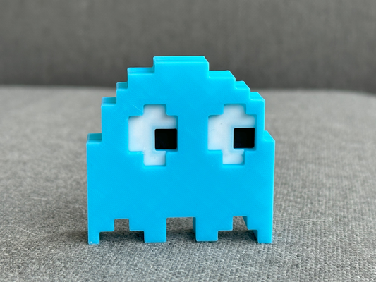 pac man fantôme pixel 8 bit conception by kai 3d jouets jeux personnages art 8bit 3d print model - Mito3D