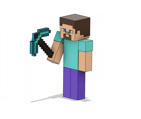 minecraft steve by rick219 toys & games characters mc player 3d print model - Mito3D
