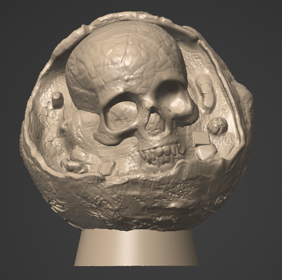 cráneo geoda by mpg71 2023 arte modelos preguntarse misterio reliquia rocas naturaleza hermoso mortal joya geo encantar 3d print model - Mito3D