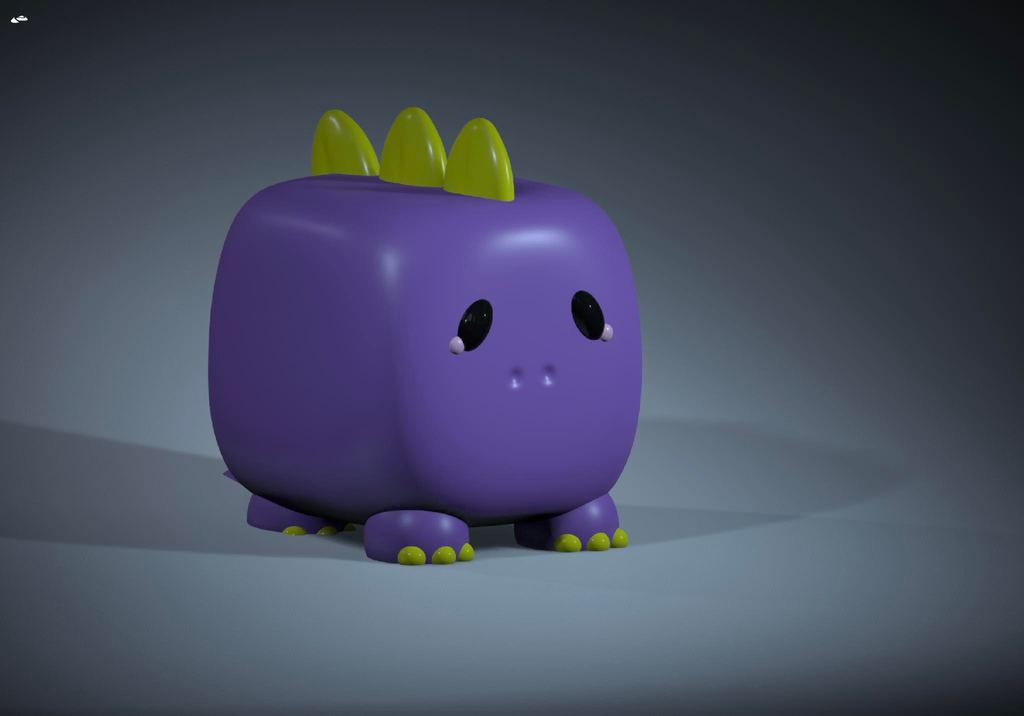 fofa kawaii dinossauro estegossauro by arrebatador miniaturas animais estatueta estatuetas 3D print model - Mito3D