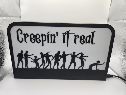 creepin it real led lightbox by mfdesigns3d art signs & logos light box halloween zombie 3d print model - Mito3D