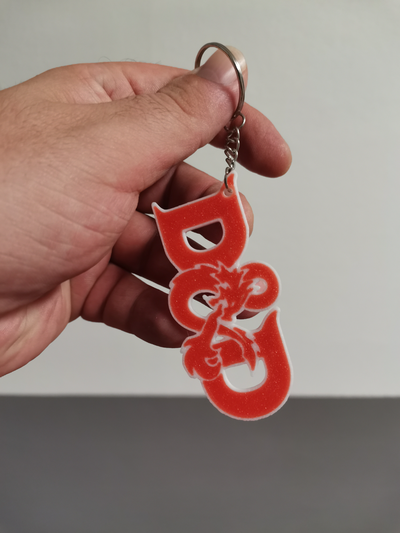 dnd multicolor keychain by bt3d printing art signs & logos dungeons dragons dungeonsanddragons 3d print model - Mito3D