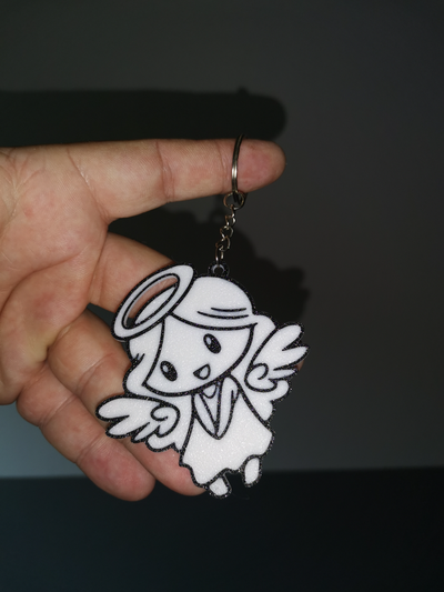 cute angel multicolor keychain by bt3d printing art signs & logos 3d print model - Mito3D