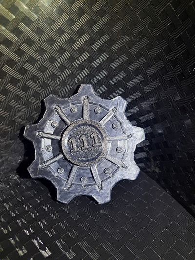 double sided vault 111 door spinner 608 bearing remixed by duckypool toys & games tec fallout 3d print model - Mito3D