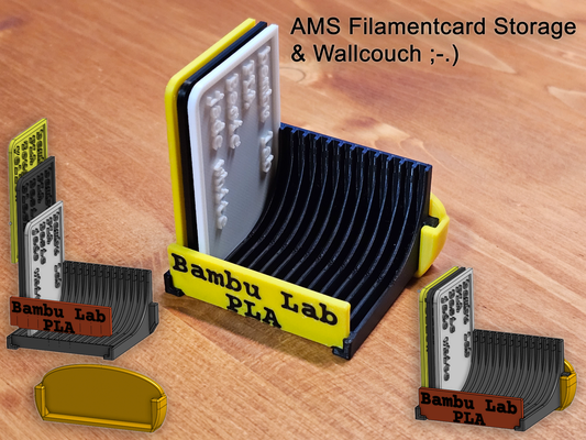 ams filament sample card storage by macyo42 3d printer accessories cards organizer 3d print model - Mito3D