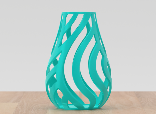 dalgalı kafes vazo by jwalker55 ev halkı dekor vazolar 3d print model - Mito3D