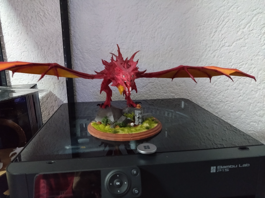 drachen skyrim mit sockel shared by oasgaro art sculptures dragon 3d print model - Mito3D